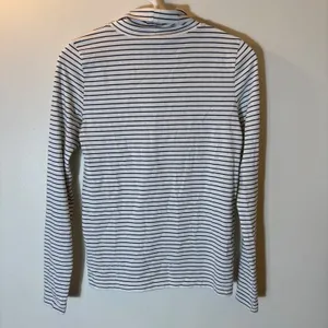 LOFT Turtleneck‎ Striped Top Size XS White Navy Blue NWT thumbnail 2