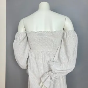 Petal + Pup Off The Shoulder Dress Domenica Striped Neutral Women 2 Midi Smocked thumbnail 10