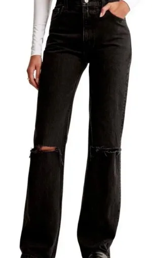 Abercrombie & Fitch Black 90s Relaxed High-Rise Jeans thumbnail 1