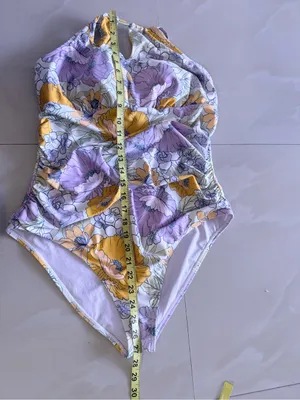 Cupshe Pastel Floral One-Piece Swimsuit in Lavender and Orange thumbnail 15