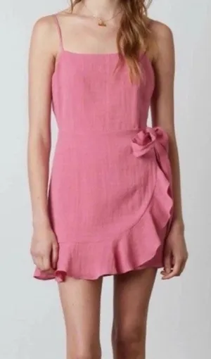 Cotton Candy LA Abbeline Bow Wrap Dress Pink Size L Womens Mini Party Cocktail⁠ thumbnail 1