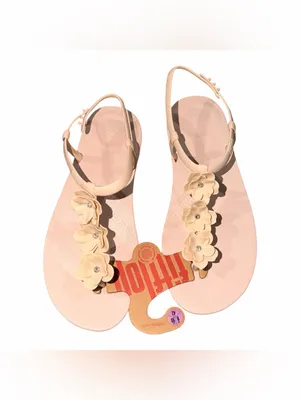 NEW FitFlop Splash Flower T-Strap Sandal 10 M, NUDE ROSE thumbnail 7