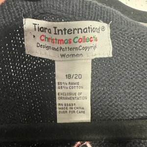 Tiara International Christmas Cardinal Sweater Vest Plus Size 18/20 Black Red thumbnail 3