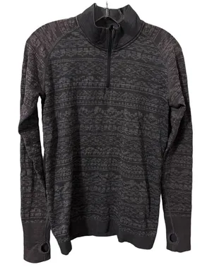 Lululemon Gray Quarter Zip Long Sleeve Thumbhole Top Size 8‎ High Neck thumbnail 1
