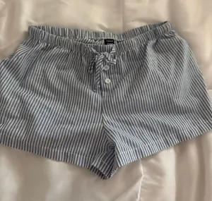 Shein Blue Striped Shorts White Tie thumbnail 1