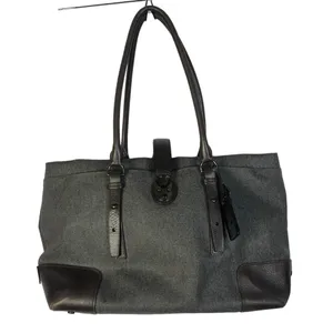 Tumi Villa‎ Viverone Gray & Brown Leather Trimmed Business Tote thumbnail 1