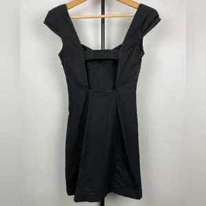 Urban Outfitters‎ Black Linen Blend Sweetheart Fitted Mini Dress thumbnail 7