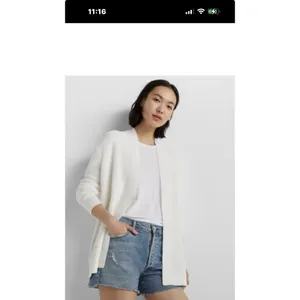 CLUB MONACO WOMEN'S Essential Summer Cardigan WHITE Size Large Longline Open thumbnail 10