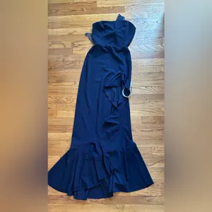 Lucy in the Sky Strapless Navy Back Bow Corset Maxi Dress thumbnail 4