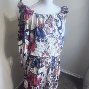 Free People Shasta Skirt Set Floral Off Shoulder Crop Top Tiered Midi Skirt M thumbnail 3