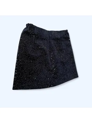 Zara black fairycore party going out clubwear sequin mini skirt size small thumbnail 4