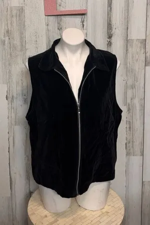 Field & Gear Black Cotton Zip-Up Vest XL Vintage Utility Layering Piece thumbnail 1