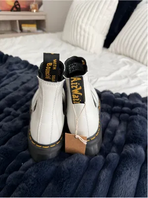 Women's Dr. Martens 2976 Quad Ankle Boots, White/Black, Size 10 thumbnail 3