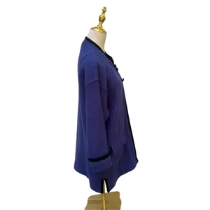 Icelandic Design Coat L Blue Boiled Wool Zip Button Trim Pocket Nordic Winter thumbnail 5