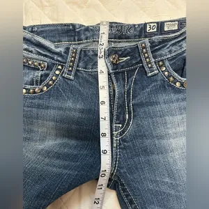 Y2K Miss Me Women's Blue Boot Cut Jeans W30 thumbnail 5