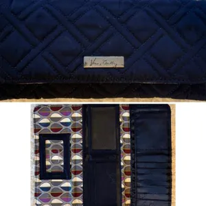 Vera Bradley Blue Quilted Fabric Clutch Pocket Book Wallet thumbnail 2