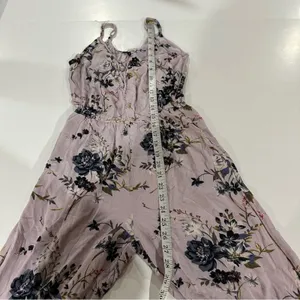 American Eagle Lavender Floral Sleeveless Wide‎ Leg Jumpsuit Size S thumbnail 10