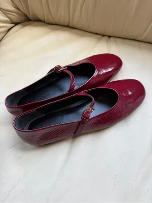 Nordstrom Burgundy Patent Leather Mary Jane Flats 6M Ballet Core Y2K Chic Retro! thumbnail 10