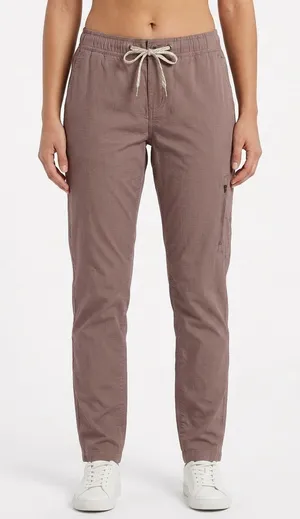 Vuori Ripstop Pants Women Medium Brown Organic Cotton Hiking Drawstring VW401 thumbnail 1