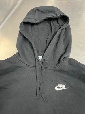Nike Womens Logo Black Pullover Hoodie With Pockets - Size Medium - GUC thumbnail 3