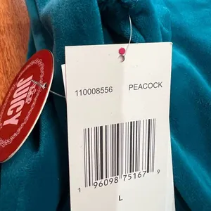NWT Juicy By Juicy Couture Jumpsuit peacock Velour‎ Hooded Long Sleeve Zip Up L thumbnail 10
