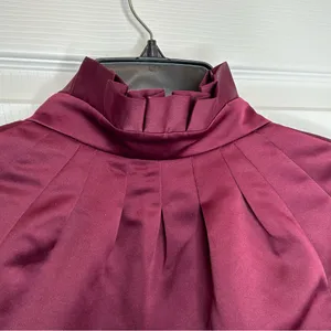 Antonio Melani Ruffled Burgundy Satin Bolero‎ Shrug Jacket Size XS thumbnail 7