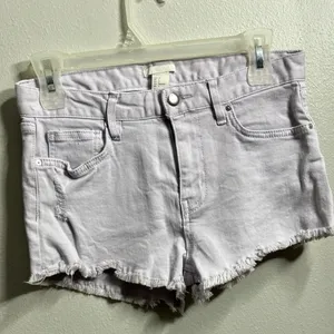 H&M Women Lilac Cut Off Jean‎ Shorts Size 2. thumbnail 4