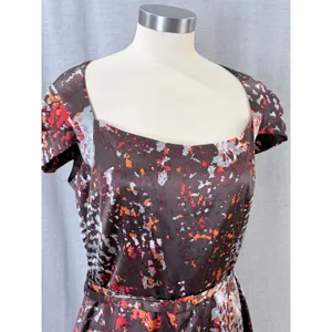 David Meister‎ Brown Abstract Print Silk Blend Belted Sheath Dress 12 thumbnail 9