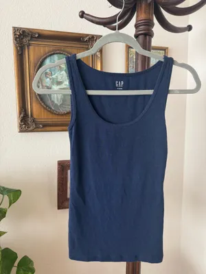 Gap Navy Blue Scoop Neck Tank  thumbnail 2