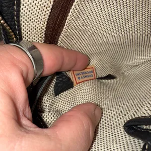 DOONEY & BOURKE Logo Hand‎ Bag Black Jacquard Leather Shoulder Purse thumbnail 6