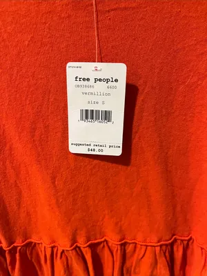 We The Free Vibrant Orange Peplum Sleeveless Top thumbnail 4