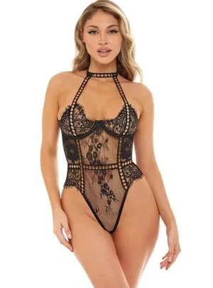 Oh La La Cheri Adelynn Lace Thong Teddy Bodysuit Medium NWT thumbnail 1
