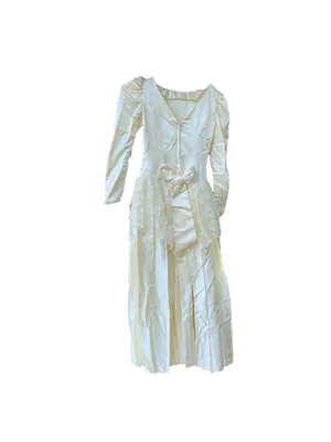 Vintage 50s Wedding Dress Ivory Lace Satin thumbnail 3