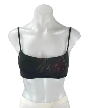 Lululemon Daily Black Floral Sleeveless Activewear Sports Bra Crop Tank Top S thumbnail 1