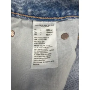 American Eagle Super High-Rise Baggy Wide Leg Ankle Jean Light Wash Distressed 6 thumbnail 6