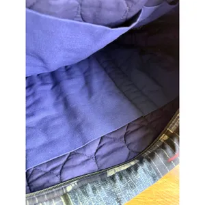 Artisan Quilted Patchwork Indigo Duffel Weekender Bag Large Blue Boho Style‎ thumbnail 11