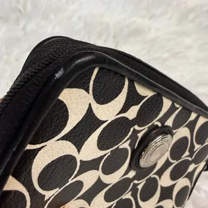 COACH Black White Signature Coated Canvas Wristlet thumbnail 4