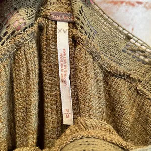 Free People Sweet Thing Tunic Mini Dress Lace-Up Side Ties Moss Medium green thumbnail 8