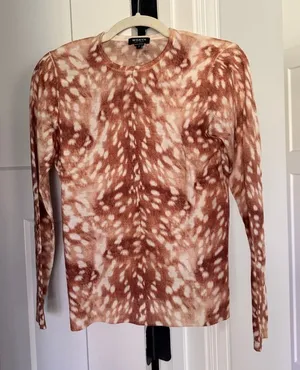 Worth New York Crewneck Sweater Deer Wool Antelope Print Pullover‎ thumbnail 1