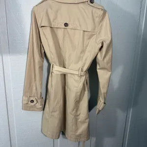 Green Envy Khaki Belted Trench Coat Size Medium EUC thumbnail 7