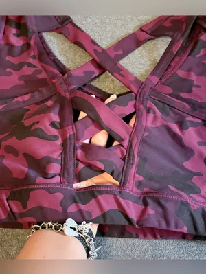 Torrid Active Plum and Black Camo Sports Bra Size 2X thumbnail 4