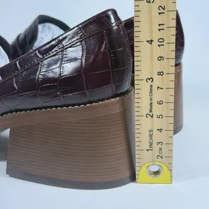Dolce Vita Size-8.5 Loafers Talie Cabernet Leather Block‎ Heel Penny Burgundy thumbnail 5