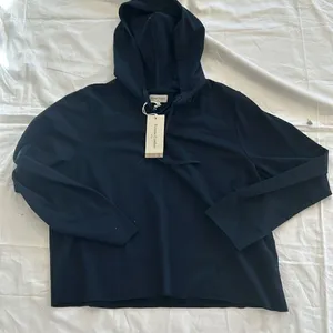 NYDJ Womens Cropped Comfy Hoodie, Oxford Navy, Size -XL, NWT thumbnail 1
