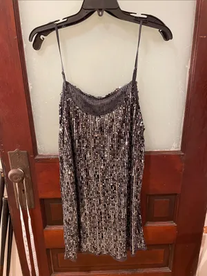 Free People Charcoal Combo Sequin Slip Dress thumbnail 3