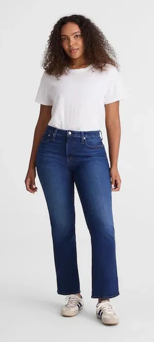 Madewell The Short Curvy Flare Crop Jean in‎ Super Stretch Denim size 32 short thumbnail 1
