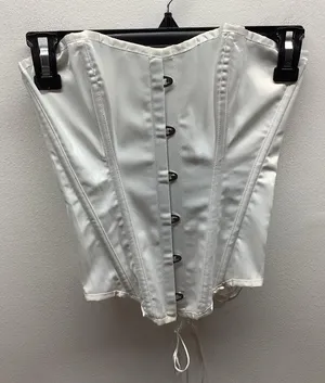 Vintage White Size Small Corset Top. Has a Sticker Marking On Back thumbnail 1