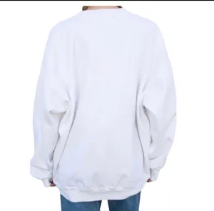RARE Brandy Melville Oversized Boston Sweatshirt Pockets Cut Neck White Blue S M thumbnail 4