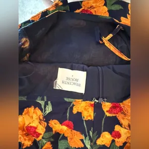 NWT Hyacinth House Margot Floral One Shoulder Maxi Dress S Marigold thumbnail 7