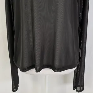 New Pretty Little Thing Weekend In New York Mesh Long Sleeve Top Black Size 10 thumbnail 8