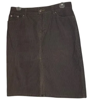 Vintage Old Navy Women's 4 Corduroy Pencil Skirt Brown‎ Front Slit Y2K thumbnail 1